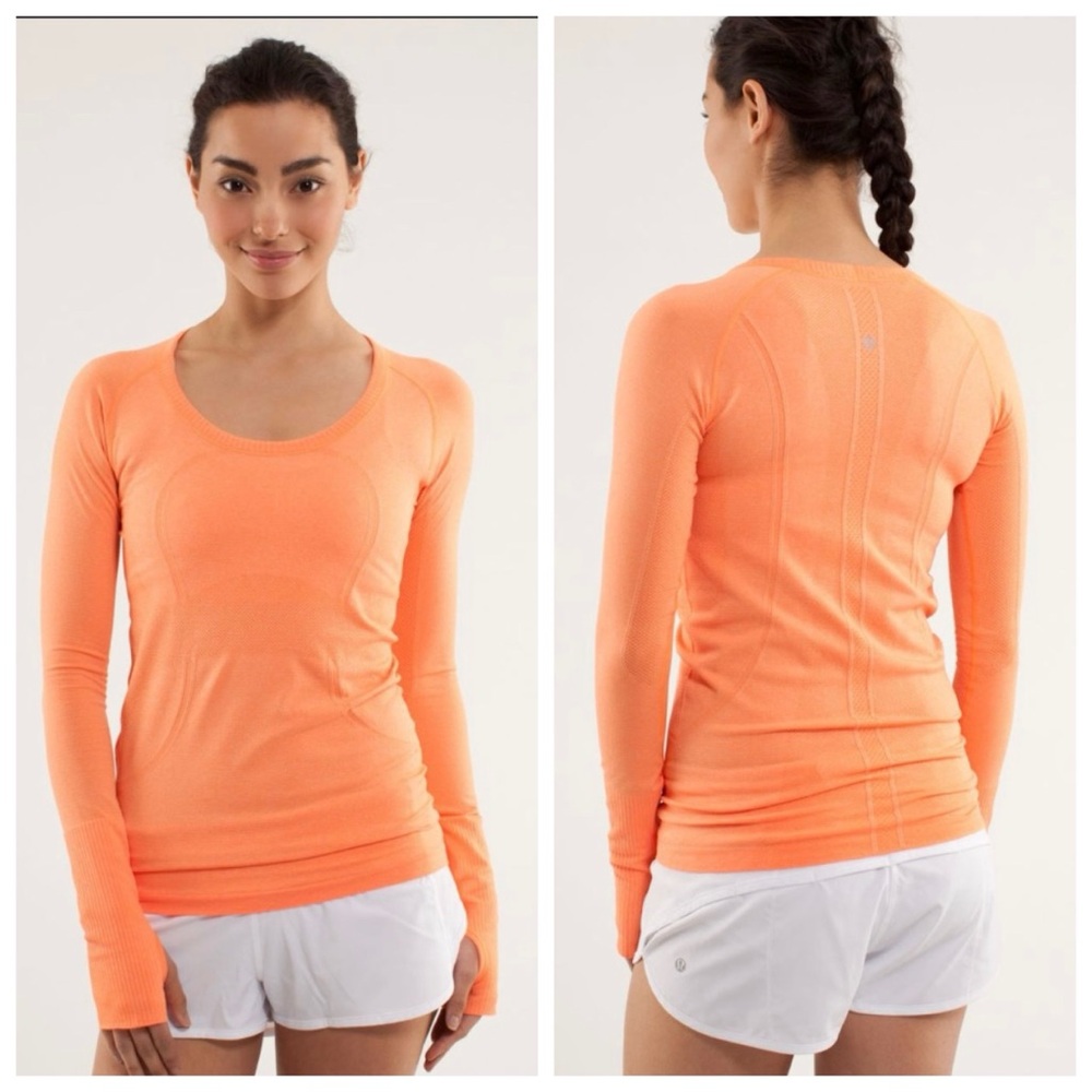 Swiftly Tech Long Sleeve Scoop Size 6 Orange